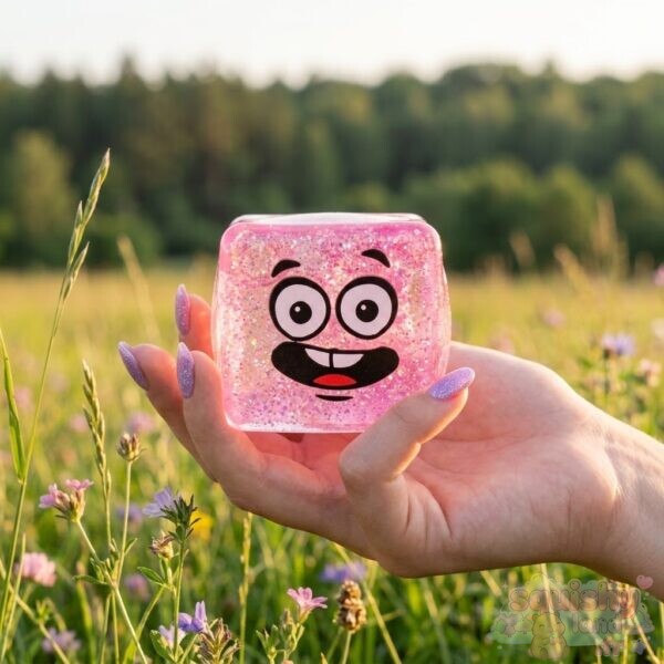 squishy cube rose sourire main jpg