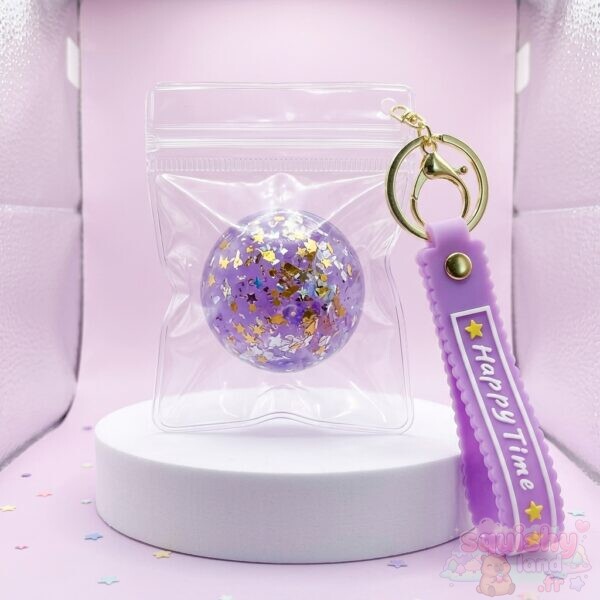 squishy portecle paillettes cm violet