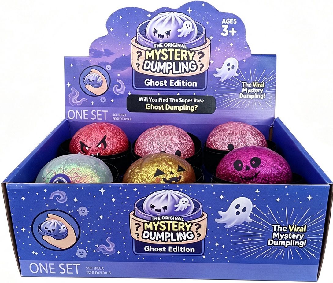 Squishy Dumpling Paillettes Halloween avec Panier Vapeur (8,5 cm) TOY jpg