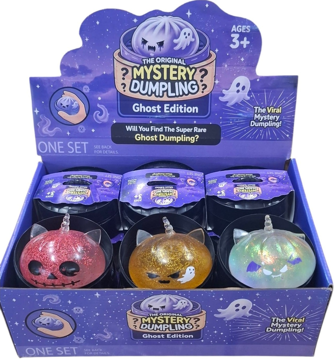 Squishy Dumpling Licorne Halloween Paillettes avec Panier (8,5 cm) TOY jpg