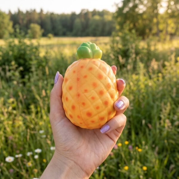 Squishy ananas 12 cm slow rising tenu dans la main