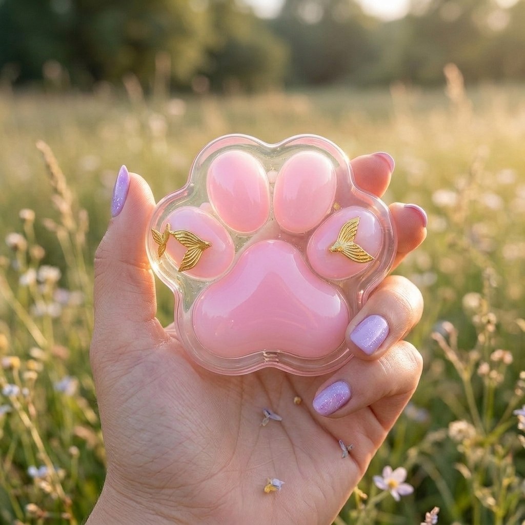 Squishy Patte de Chat Transparente Jelly (7 cm) – Coussinets Cristal & Pompons Squishy Patte de Chat Transparente Jelly 7 cm – Rose Cristal